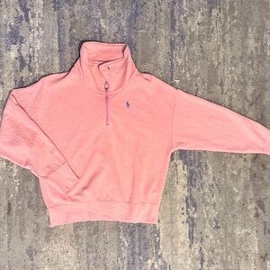 Ralph Lauren Soft Pink Half-Zip Turtleneck Sweater